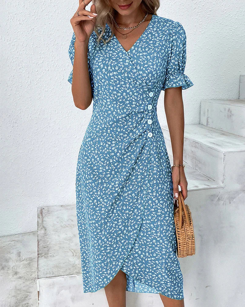 Robe à Manches Courtes et Imprimé Floral - Projet Paris - Fraîcheur et féminité