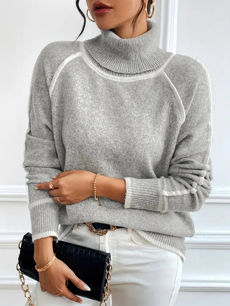 Pull col roulé contrasté - Chaleur et style - Projet Paris - Pour un look raffiné