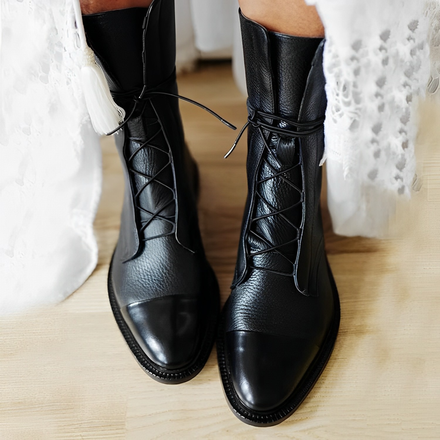 Bottes élégantes à lacets - Projet Paris - Confort et raffinement - Idéales pour l'automne et l'hiver