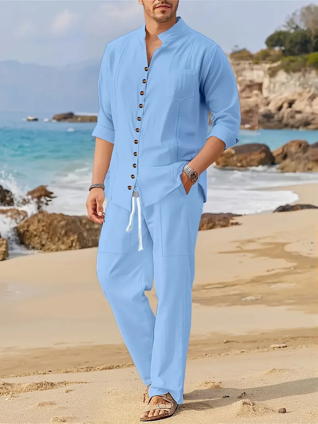 Ensemble de plage élégant deux pièces – Projet Paris – Chic et confortable – Parfait pour l’été