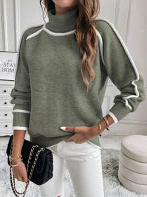 Pull confortable vert pour femmes - Projet Paris - Confort et chaleur - Idéal pour un look cosy