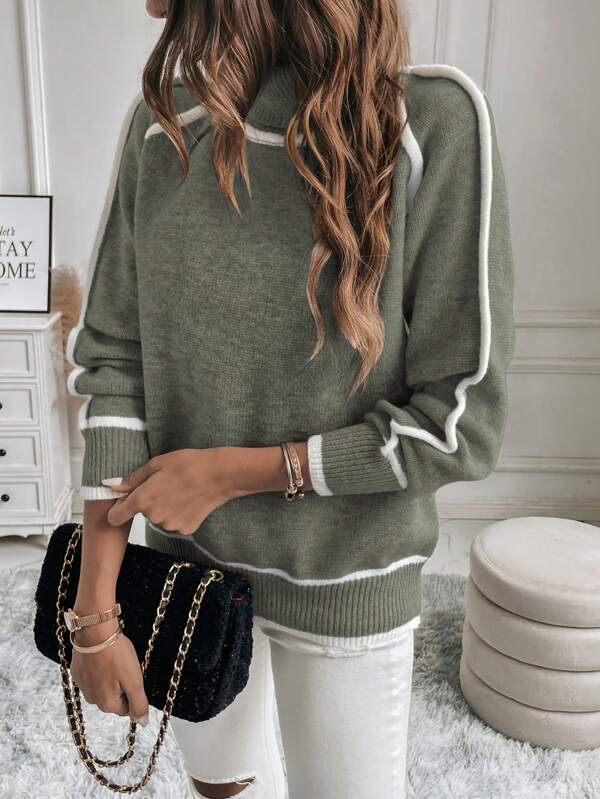 Pull confortable vert pour femmes - Projet Paris - Confort et chaleur - Idéal pour un look cosy