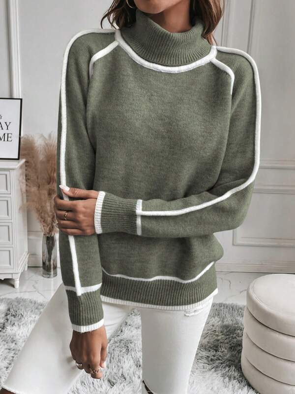 Pull confortable vert pour femmes - Projet Paris - Confort et chaleur - Idéal pour un look cosy