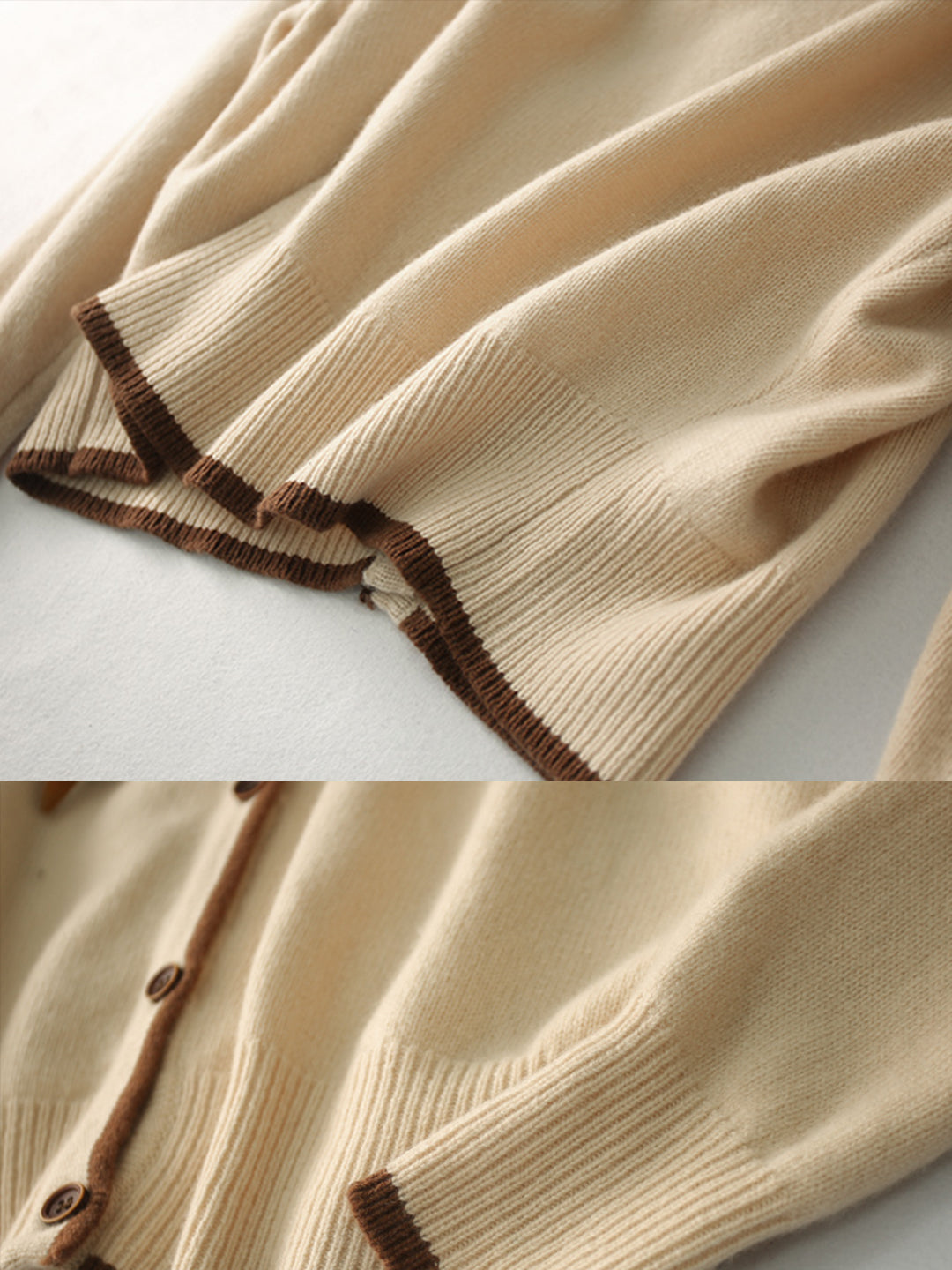 Cardigan en coton tricoté vintage à col rond - Projet Paris - Élégance classique et confort absolu