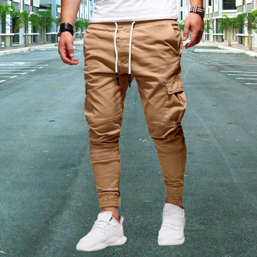 Pantalon cargo décontracté pour hommes - Avec poches appliquées - Projet Paris - Fonctionnel