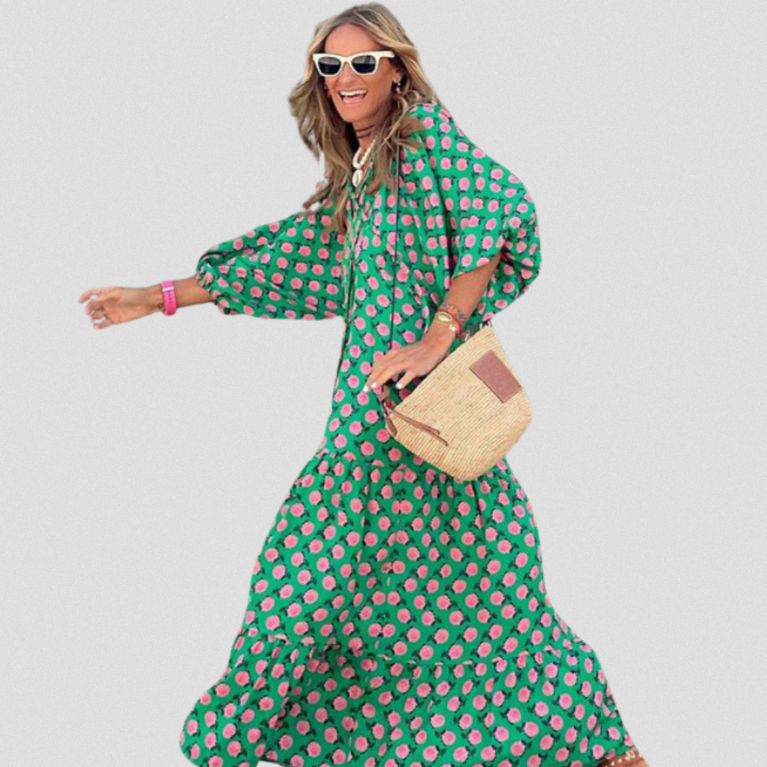 Robe artisanale femme – Imprimé floral et coloré – Projet Paris – Élégance naturelle