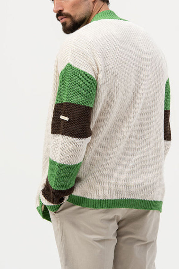 Cardigan à blocs de couleur pour hommes - Projet Paris - Style moderne et confortable