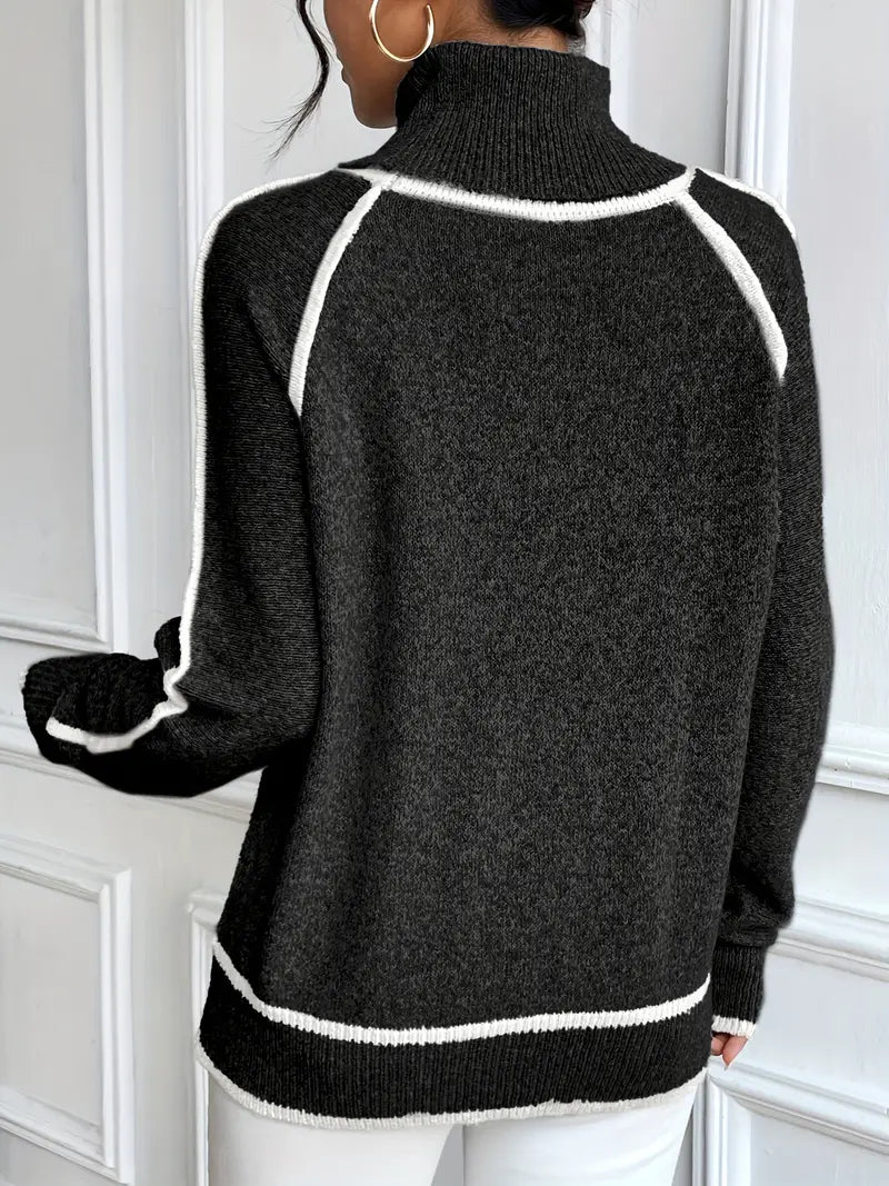 Pull col roulé contrasté - Chaleur et style - Projet Paris - Pour un look raffiné