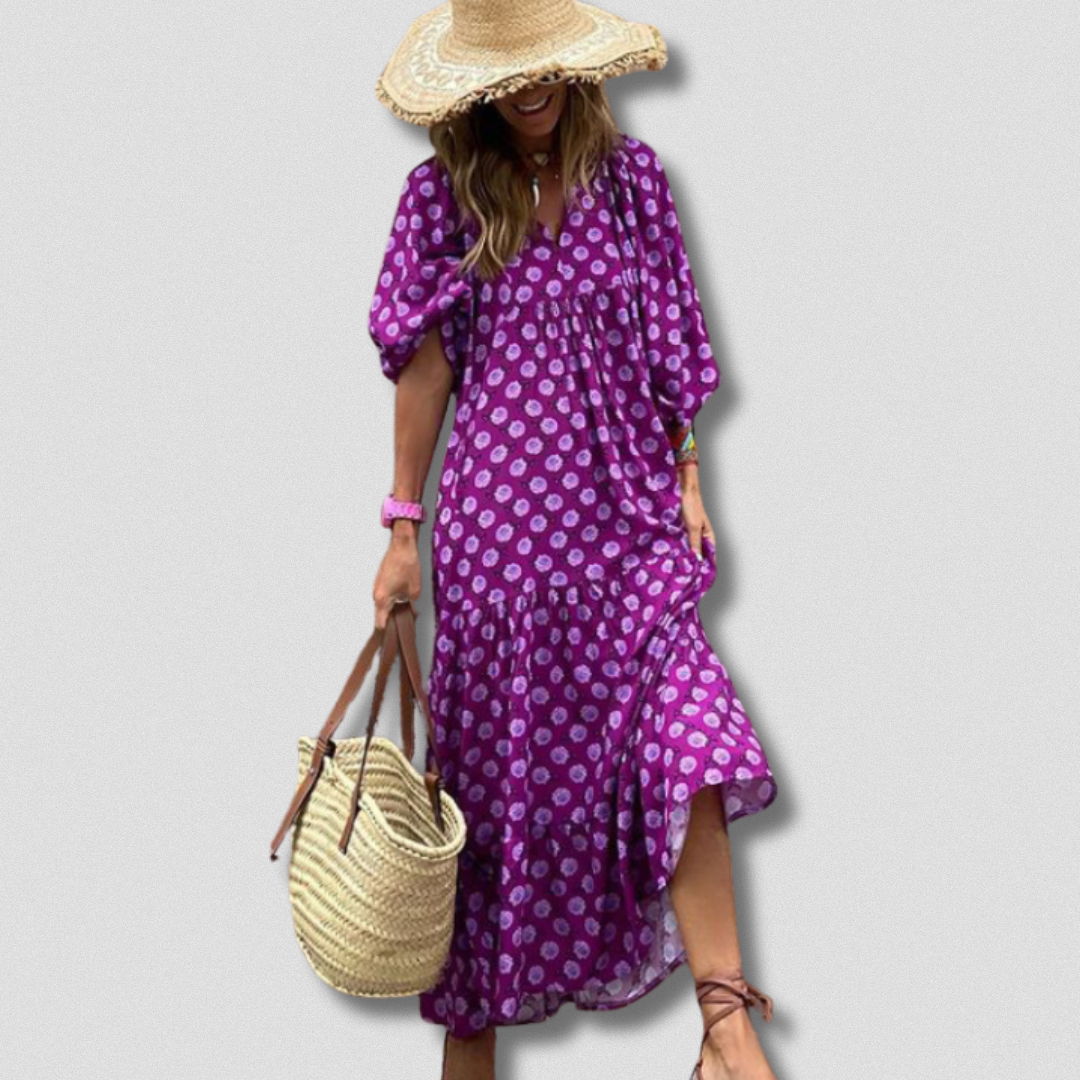 Robe artisanale femme – Imprimé floral et coloré – Projet Paris – Élégance naturelle