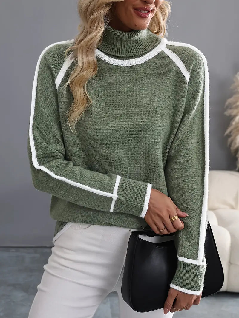 Pull col roulé contrasté - Chaleur et style - Projet Paris - Pour un look raffiné