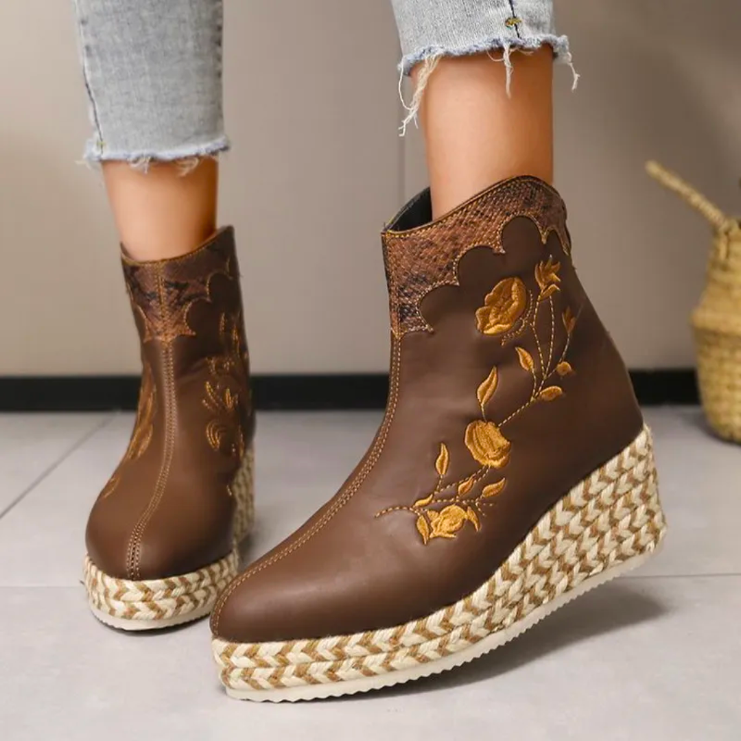 Bottes à plateforme florales élégantes - Style audacieux - Projet Paris - Parfaites pour une tenue originale