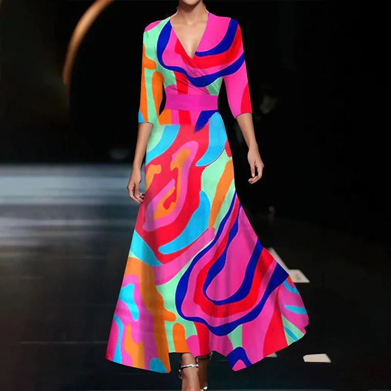 Robe Maxi Élégante à Imprimé Fleuri – Projet Paris – Charme floral