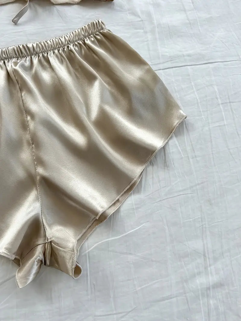 Ensemble Pyjama Satin 4 Pièces pour Femme – Projet Paris – Chic et raffiné