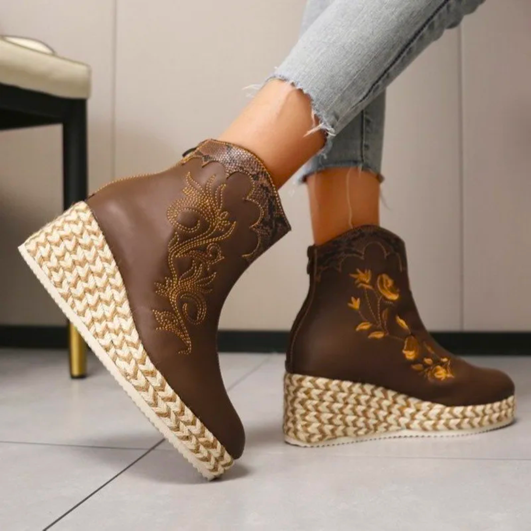 Bottes à plateforme florales élégantes - Style audacieux - Projet Paris - Parfaites pour une tenue originale