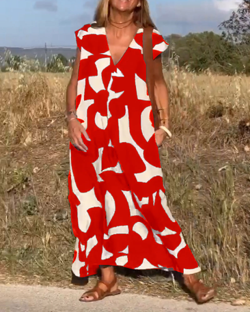 Jurk avec imprimé et V-neck - Tendance et rafraîchissante - Projet Paris - Idéale pour un look estival