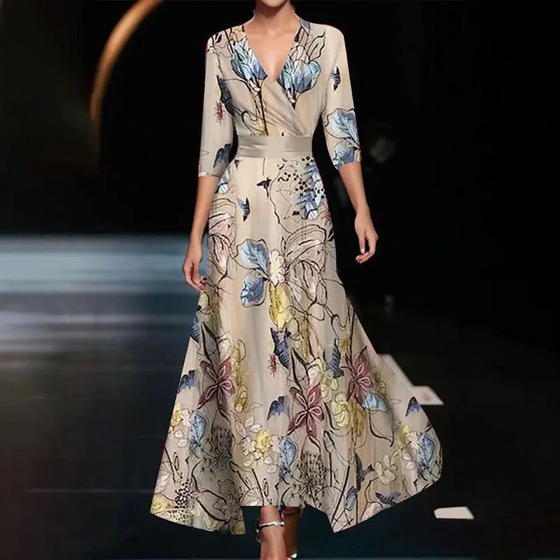 Robe Maxi Élégante à Imprimé Fleuri – Projet Paris – Charme floral