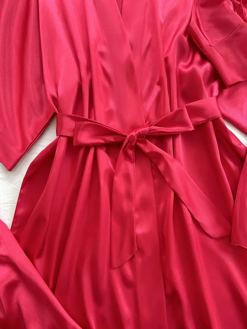 Ensemble Pyjama Satin 4 Pièces pour Femme – Projet Paris – Chic et raffiné