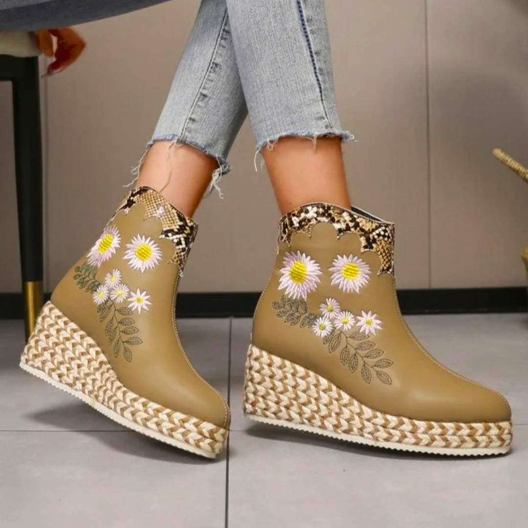 Bottes à plateforme florales élégantes - Style audacieux - Projet Paris - Parfaites pour une tenue originale