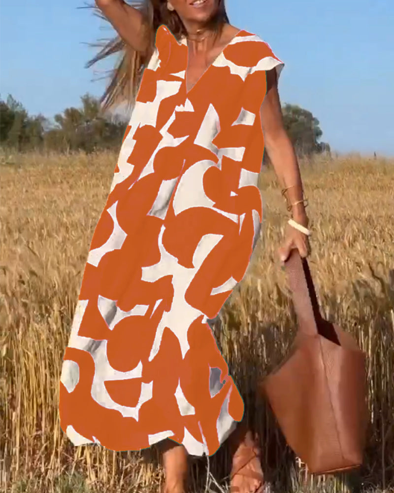 Jurk avec imprimé et V-neck - Tendance et rafraîchissante - Projet Paris - Idéale pour un look estival