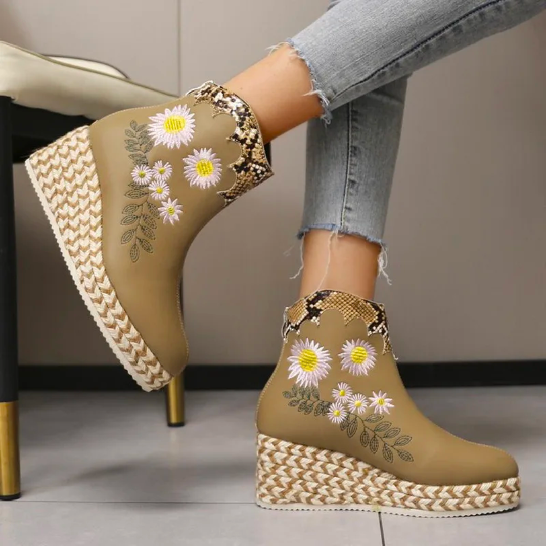 Bottes à plateforme florales élégantes - Style audacieux - Projet Paris - Parfaites pour une tenue originale