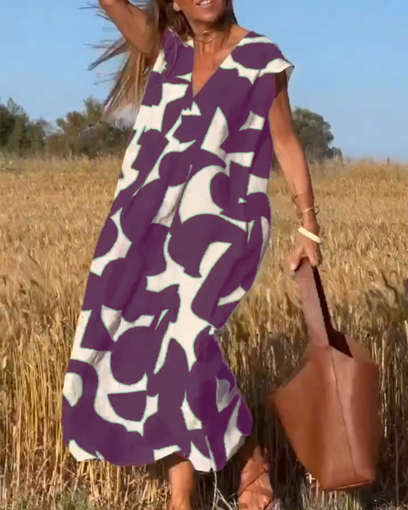Jurk avec imprimé et V-neck - Tendance et rafraîchissante - Projet Paris - Idéale pour un look estival