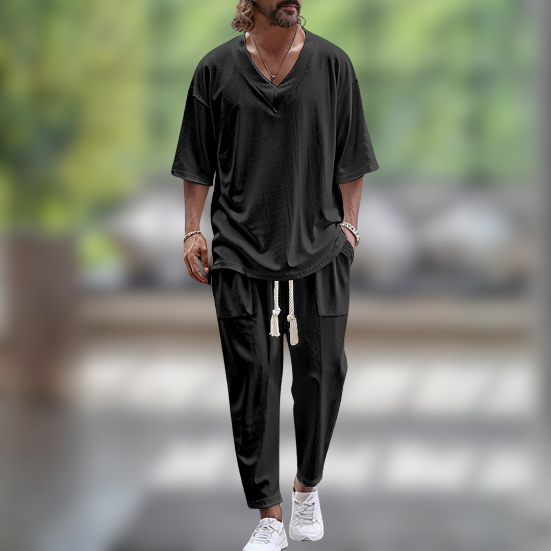 Costume Leinen Homme – Projet Paris – Chemise et Pantalon en Lin pour Look Décontracté et Élégant