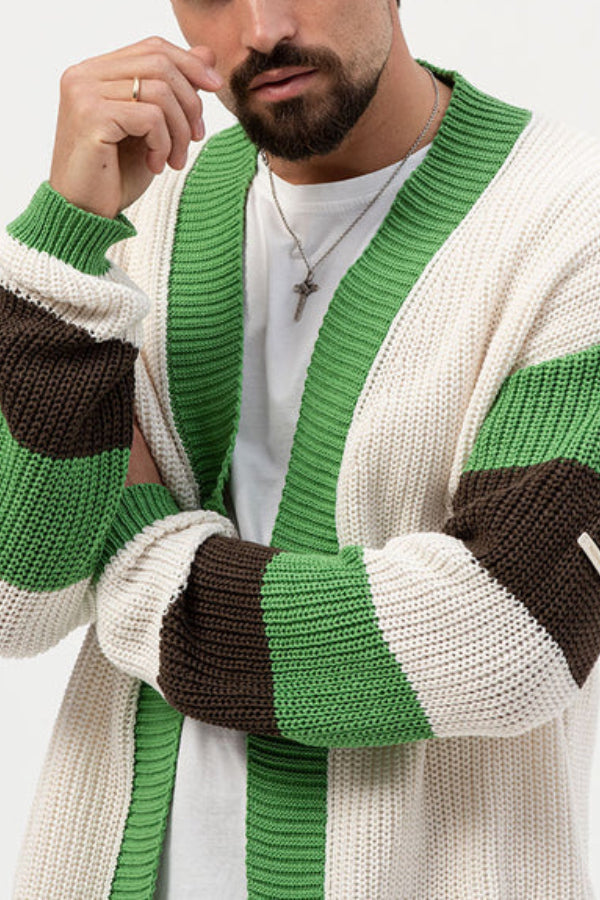 Cardigan à blocs de couleur pour hommes - Projet Paris - Style moderne et confortable