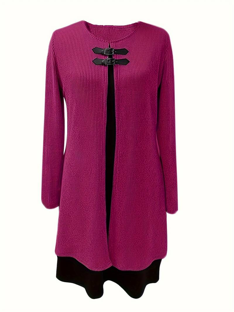 Robe 2-en-1 avec bloc de couleurs pour femmes - Projet Paris - Élégante et moderne
