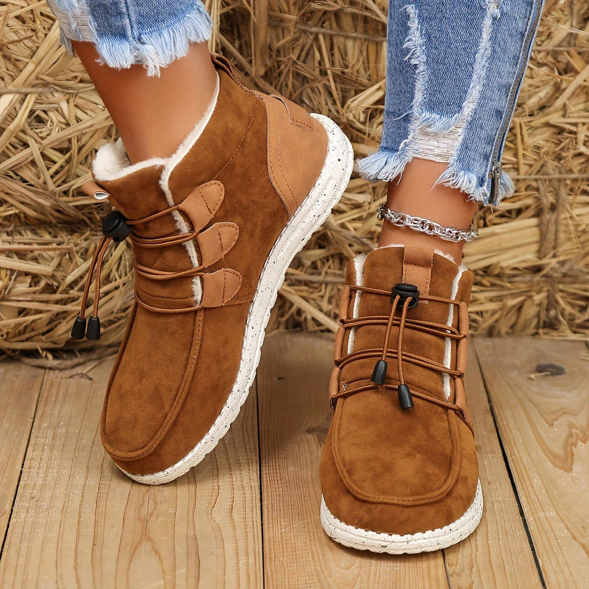 Bottes d'hiver beiges - pour femmes - Projet Paris - Confort optimal pour l'hiver - Style élégant