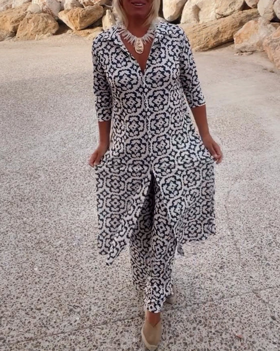 Ensemble Imprimé Géométrique – Projet Paris – Tendance et moderne – Look unique et audacieux