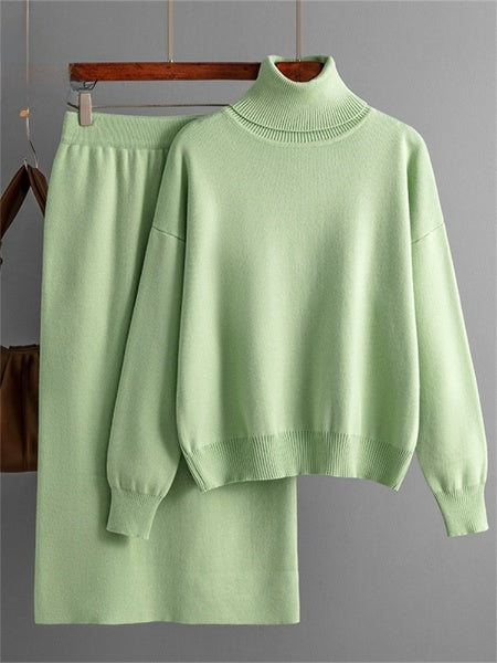 Set élégant pour dames avec col roulé - Sophistication et confort - Projet Paris - Idéal pour un look chic et cosy