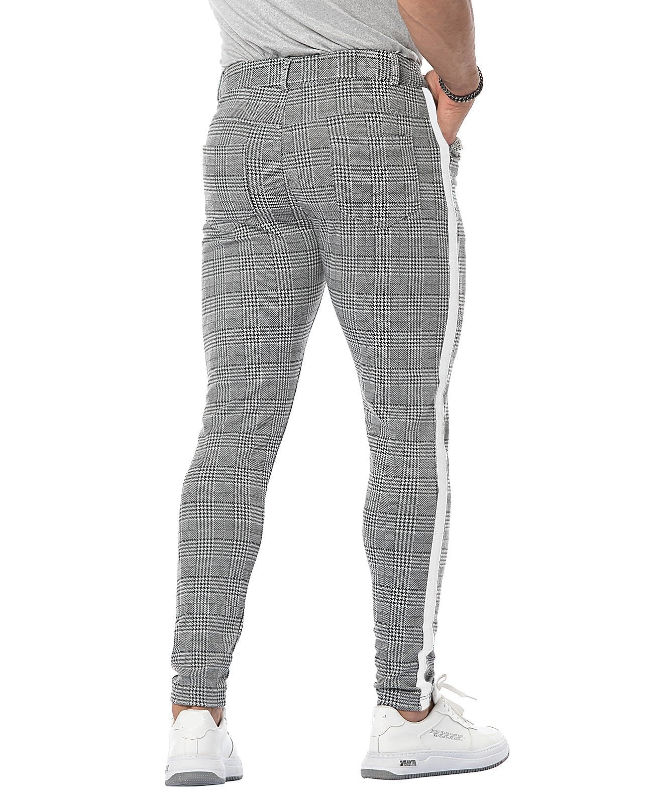 Chino skinny à carreaux pour homme - Projet Paris - Coupe ajustée - Élégance décontractée