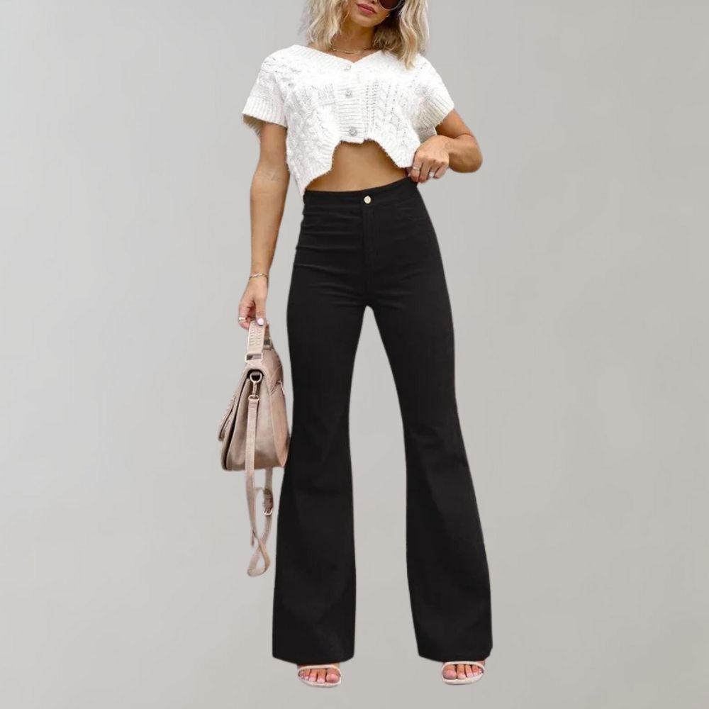 Pantalon en velours côtelé - tendance à pattes d'éléphant - Projet Paris - Style rétro