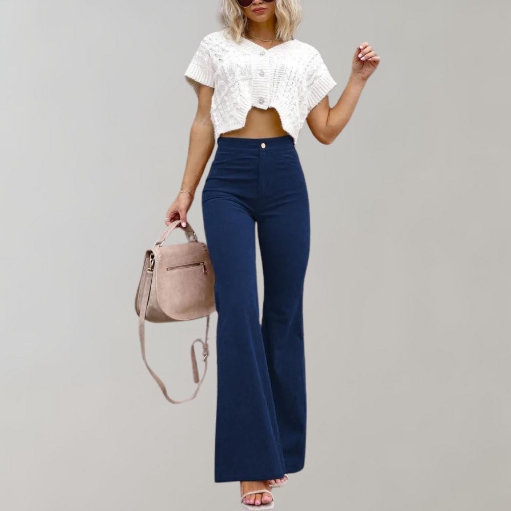 Pantalon en velours côtelé - tendance à pattes d'éléphant - Projet Paris - Style rétro
