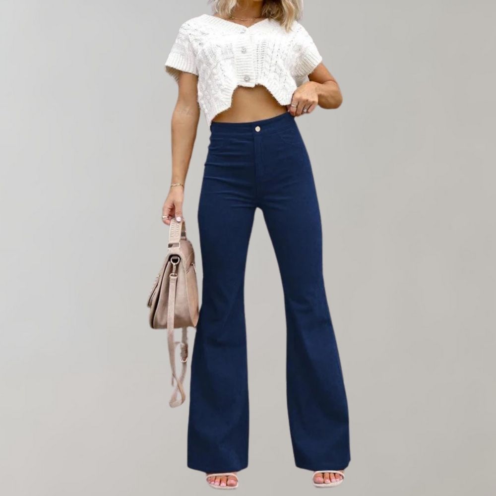 Pantalon en velours côtelé - tendance à pattes d'éléphant - Projet Paris - Style rétro