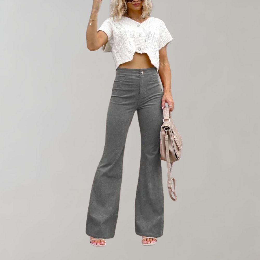 Pantalon en velours côtelé - tendance à pattes d'éléphant - Projet Paris - Style rétro