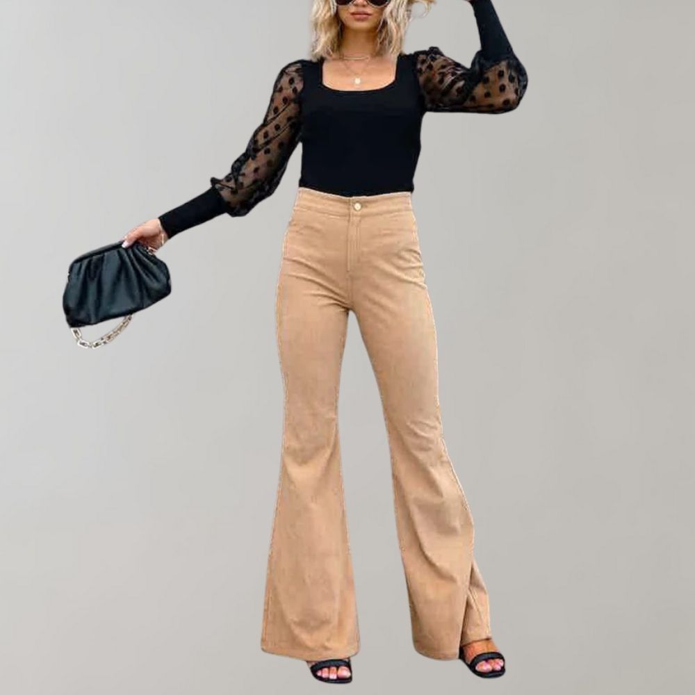 Pantalon en velours côtelé - tendance à pattes d'éléphant - Projet Paris - Style rétro