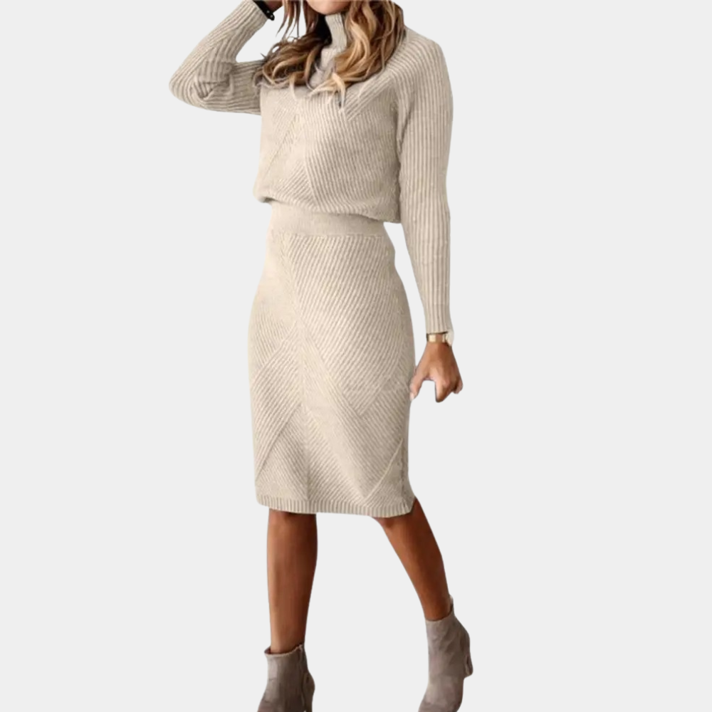 Robe d'hiver en col roulé pour femmes - Chic et stylée - Projet Paris - Chaude