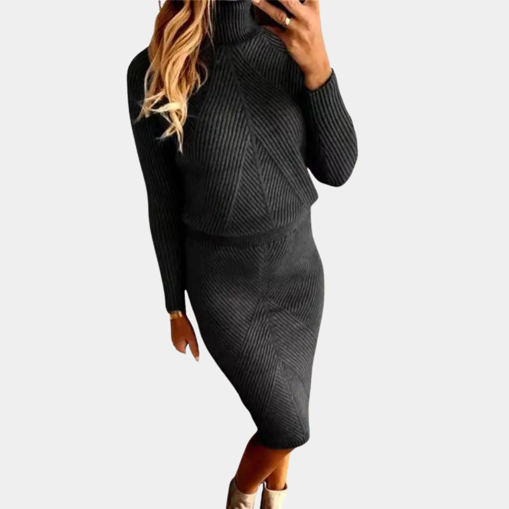 Robe d'hiver en col roulé pour femmes - Chic et stylée - Projet Paris - Chaude