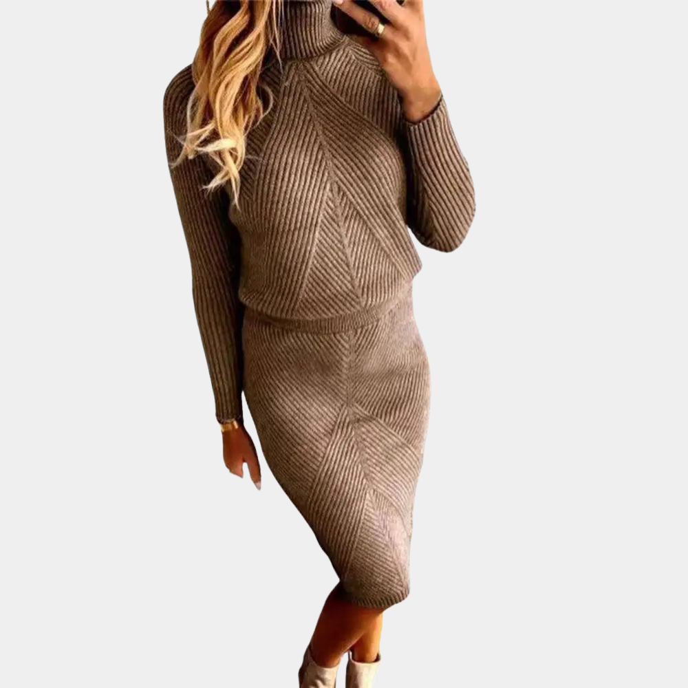 Robe d'hiver en col roulé pour femmes - Chic et stylée - Projet Paris - Chaude