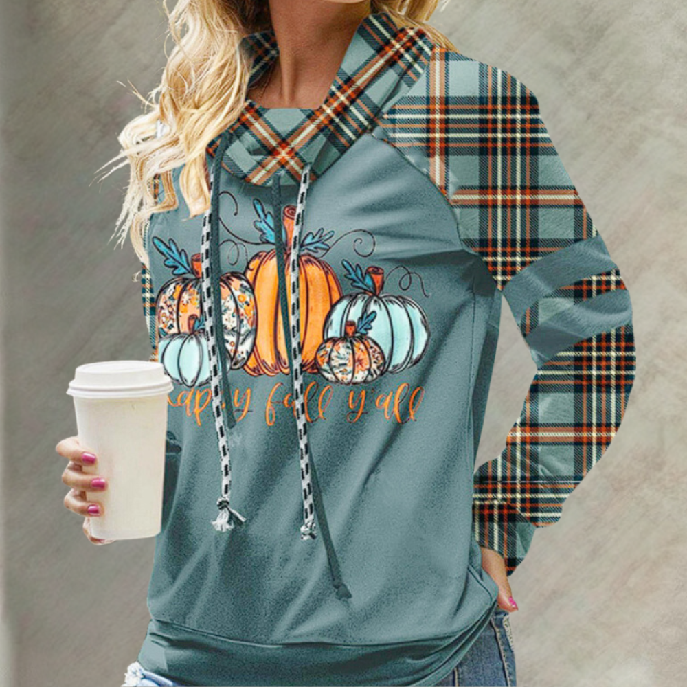 Hoodie à carreaux tendance pour femmes - Look moderne - Projet Paris - Coupe confortable