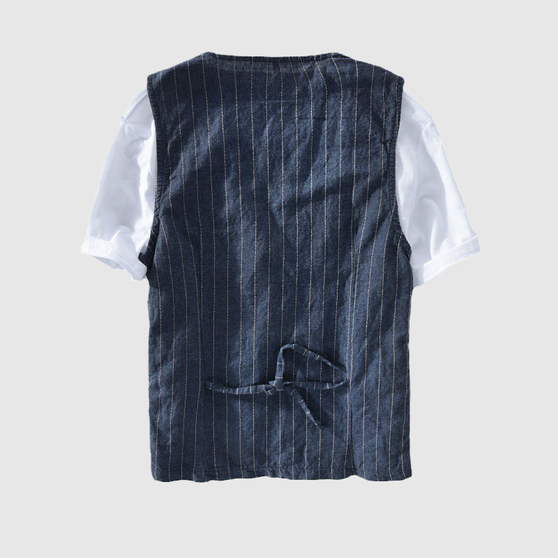 Gilet en lin rayé homme Dan Anthony – Projet Paris – Léger et confortable