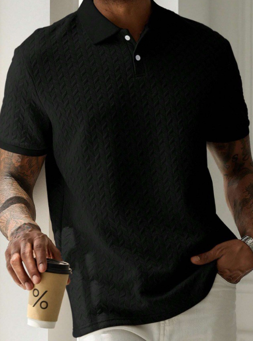 Polo homme élégant – Texture raffinée et col boutonné – Projet Paris – Confort décontracté