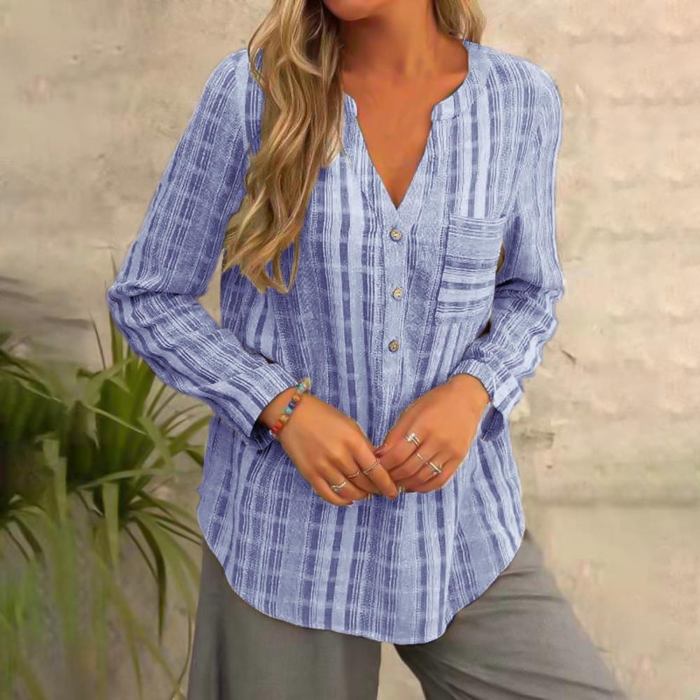 Blouse à rayures avec col en V Diana - Projet Paris - Élégante et moderne - Parfaite pour un style décontracté chic