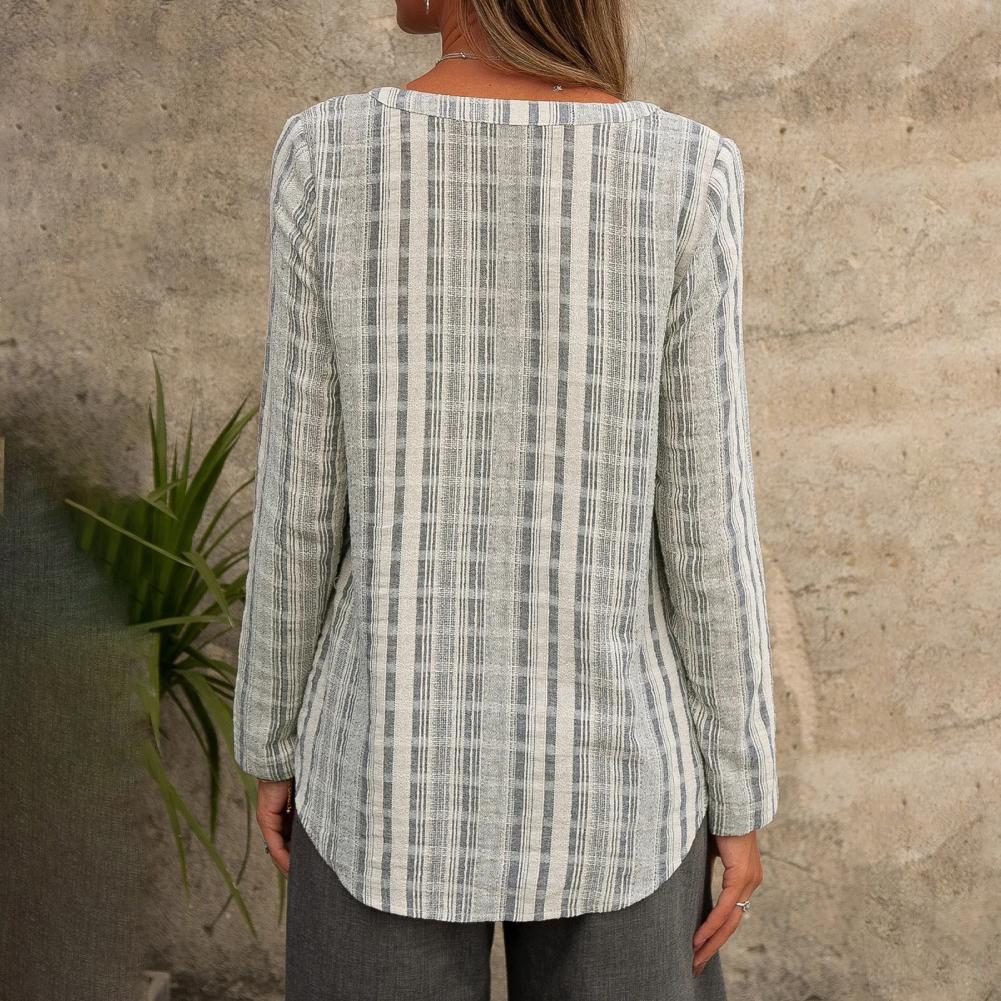 Blouse à rayures avec col en V Diana - Projet Paris - Élégante et moderne - Parfaite pour un style décontracté chic