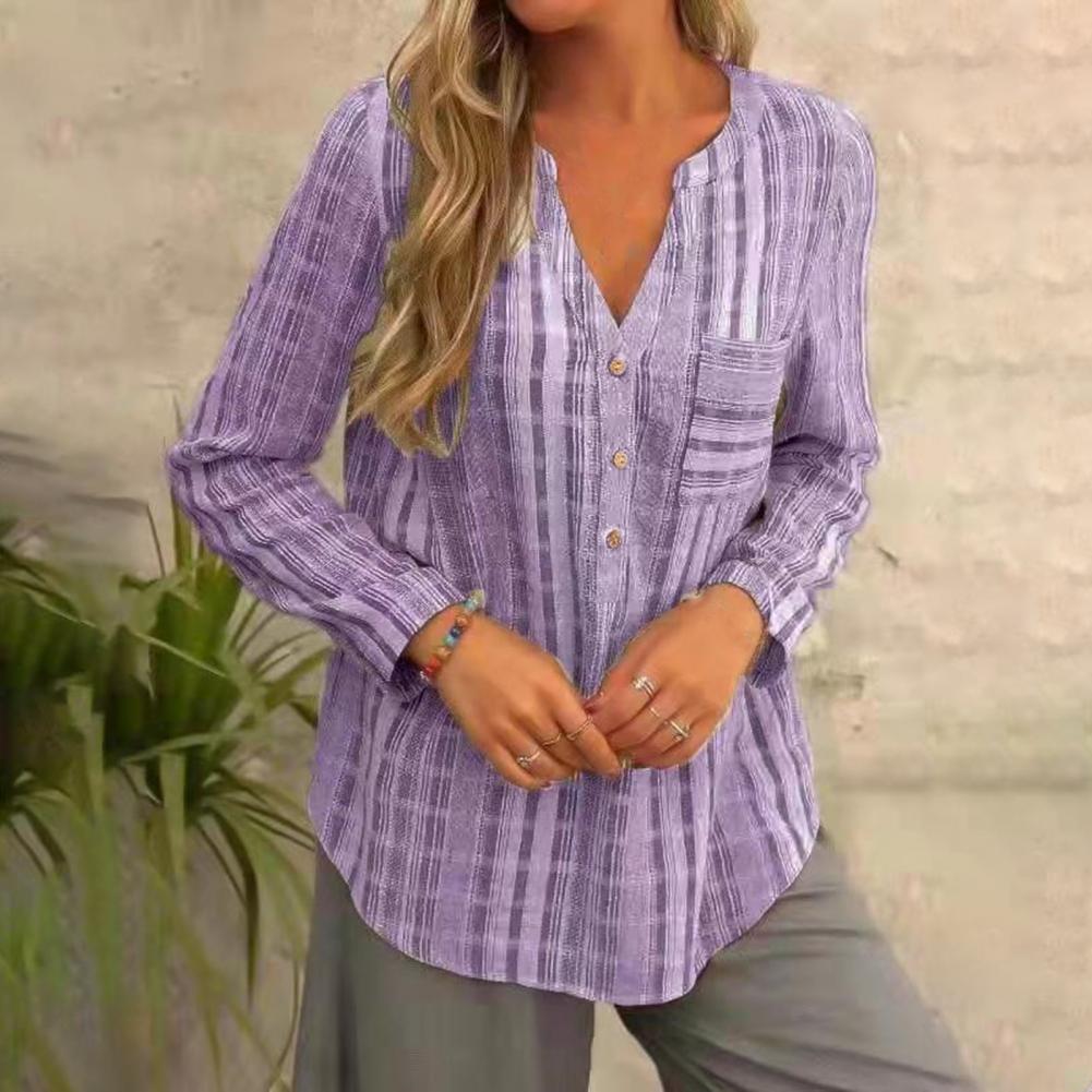Blouse à rayures avec col en V Diana - Projet Paris - Élégante et moderne - Parfaite pour un style décontracté chic