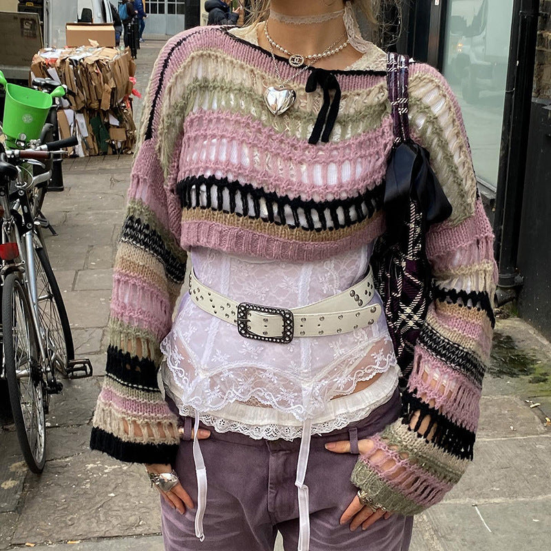 Pull cropped au crochet pour femmes - Projet Paris - Chic et boho - Parfait pour un look tendance