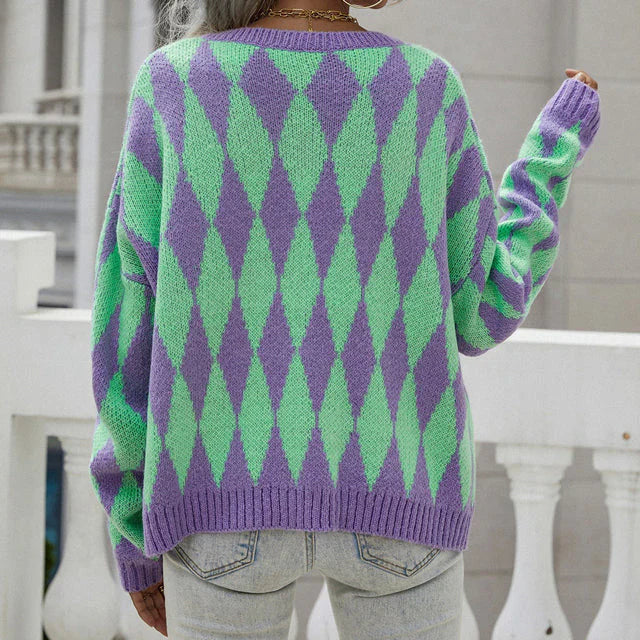 Cardigan à motif losange - Élégance et Confort - Projet Paris - Design raffiné