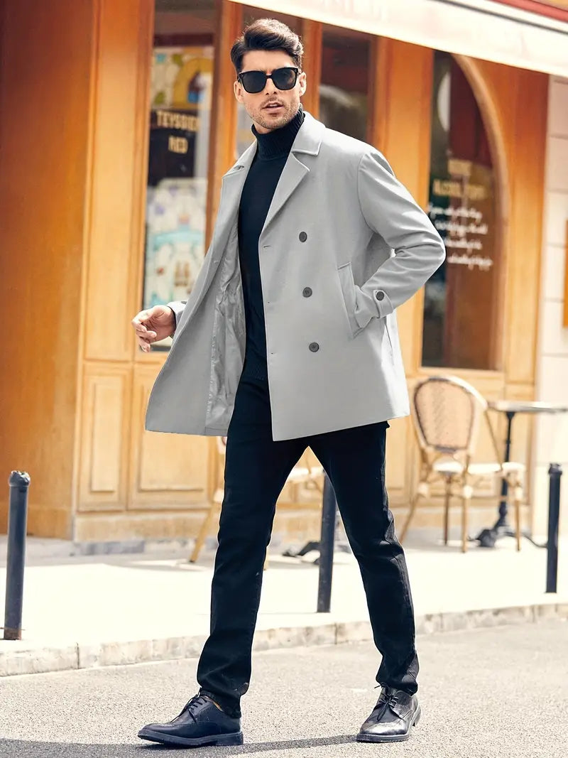 Trench-coat élégant pour hommes - Confort et style chic - Projet Paris - Idéal pour les saisons froides