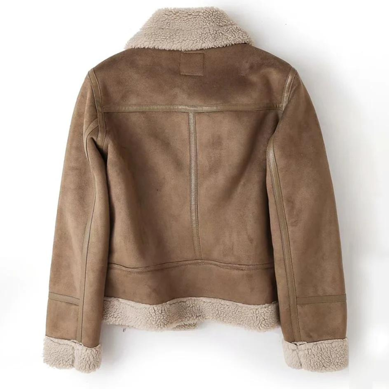Veste en cuir avec doublure Sherpa - Confortable et stylée - Projet Paris - Idéale pour les jours froids